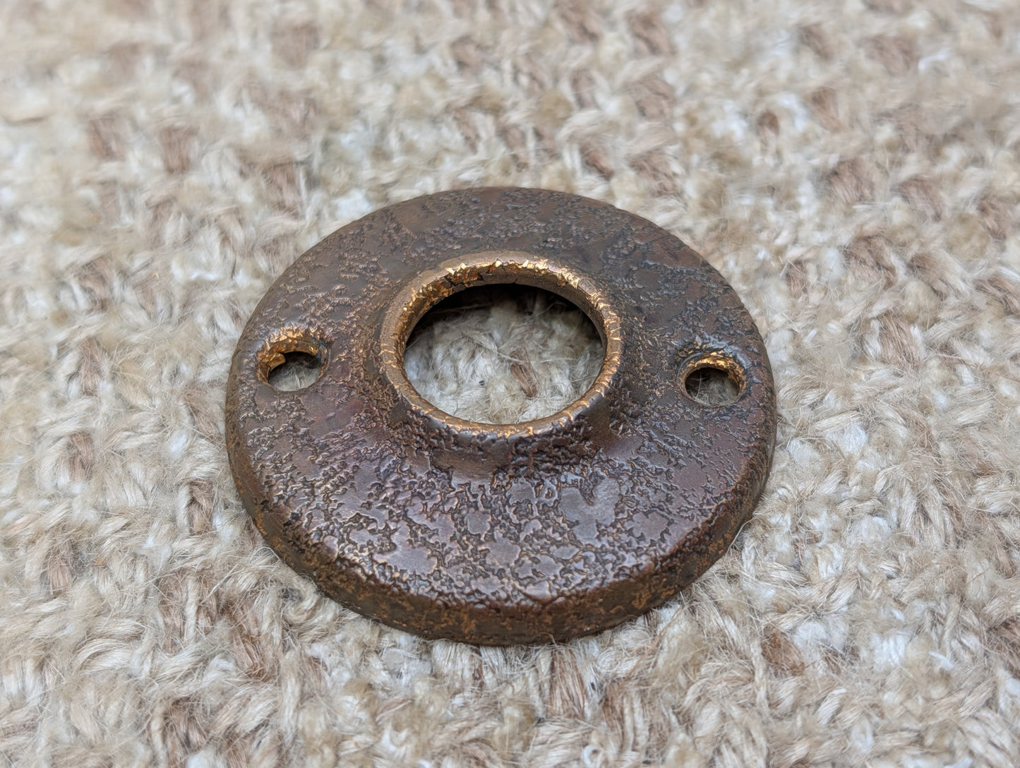 2" Antique Stamped Brass Rosette Escutcheon For Door Knob