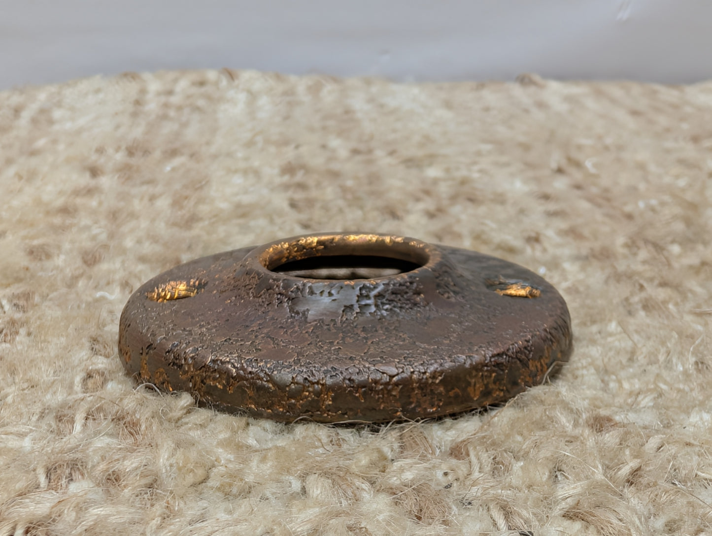 2" Antique Stamped Brass Rosette Escutcheon For Door Knob