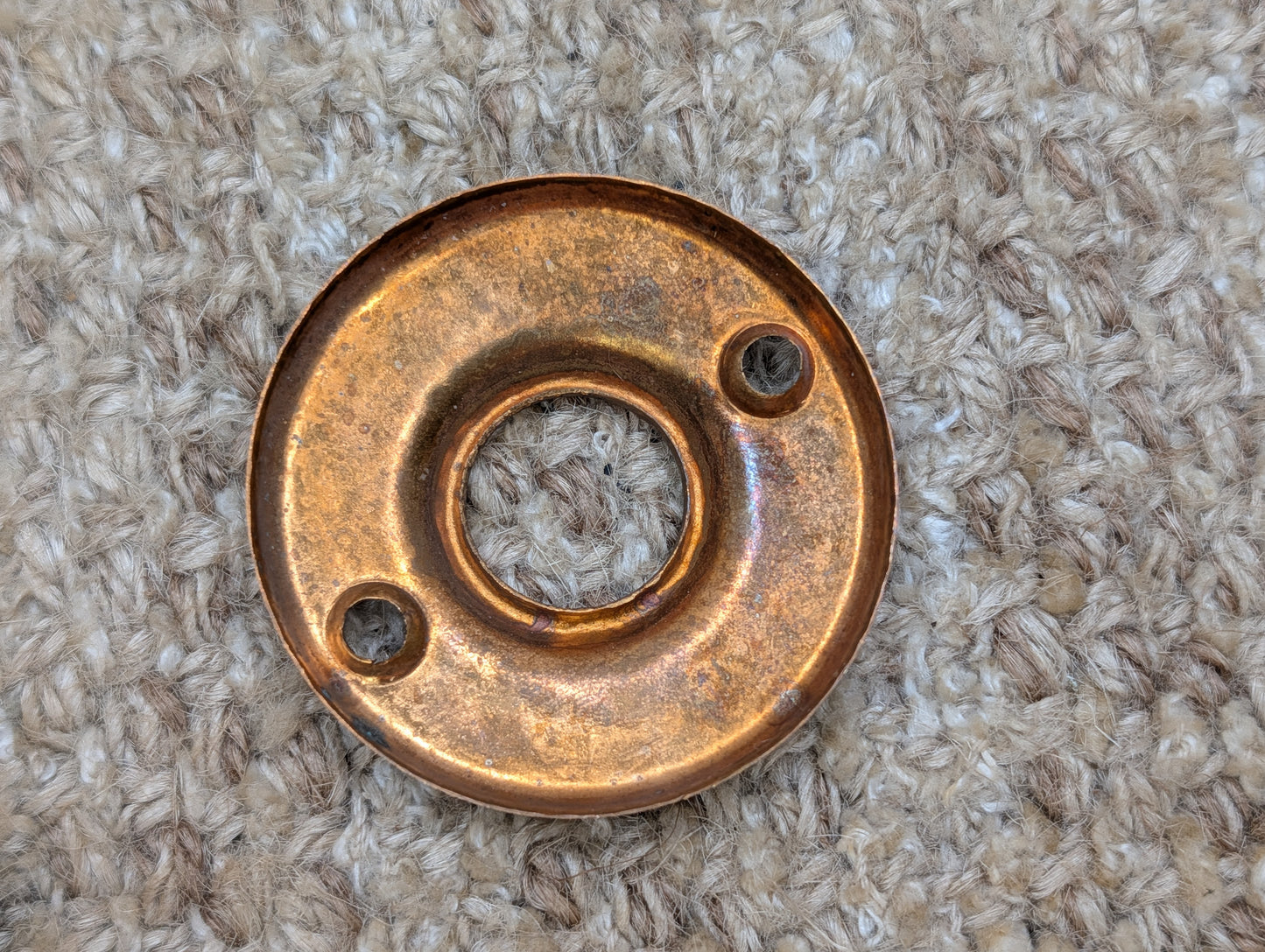 2" Antique Stamped Brass Rosette Escutcheon For Door Knob
