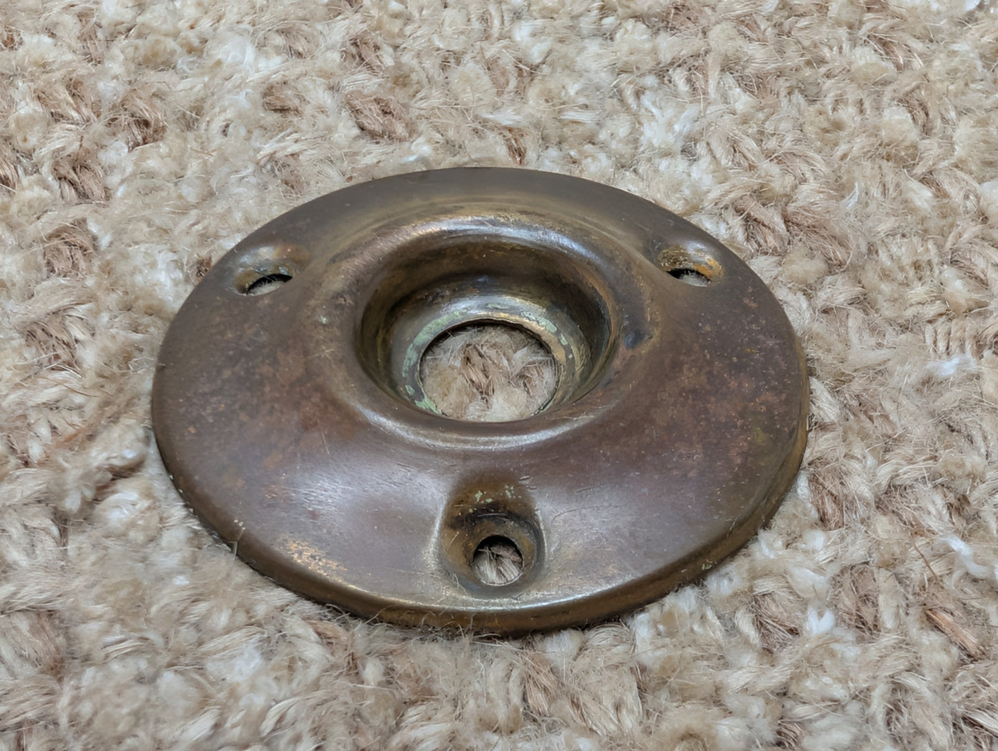 2" Antique Stamped Brass Rosette Escutcheon For Door Knob