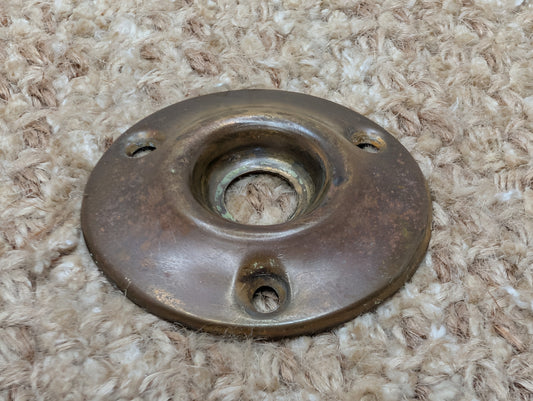 2" Antique Stamped Brass Rosette Escutcheon For Door Knob