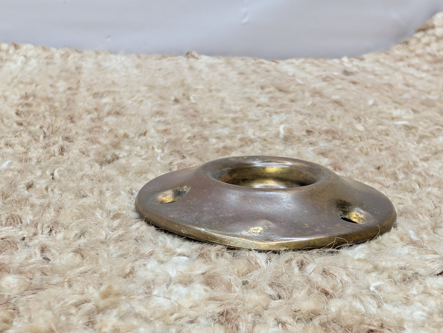 2" Antique Stamped Brass Rosette Escutcheon For Door Knob
