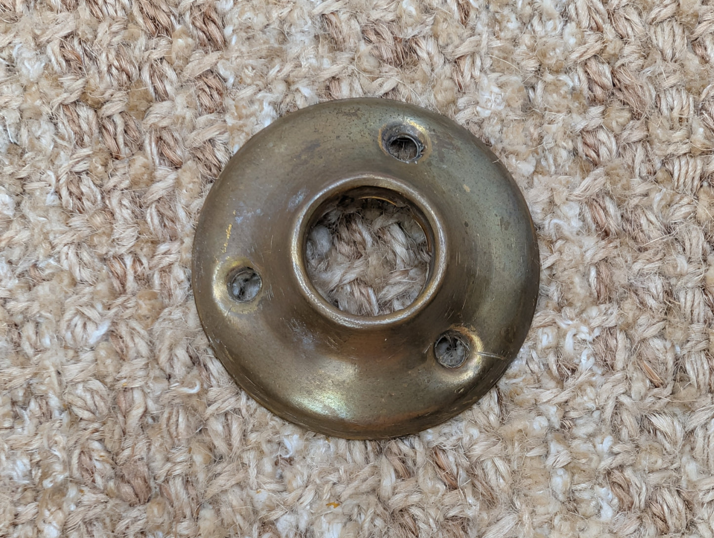 2" Antique Stamped Brass Rosette Escutcheon For Door Knob