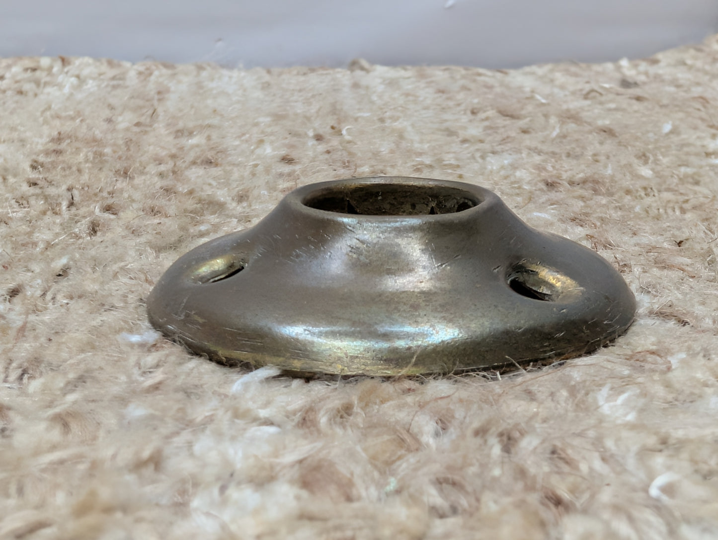 2" Antique Stamped Brass Rosette Escutcheon For Door Knob