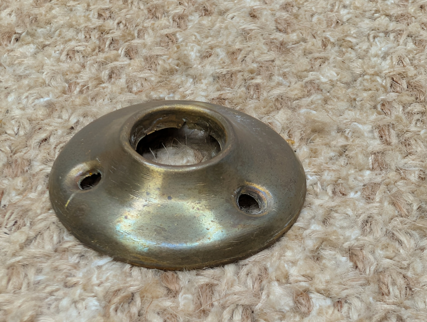 2" Antique Stamped Brass Rosette Escutcheon For Door Knob