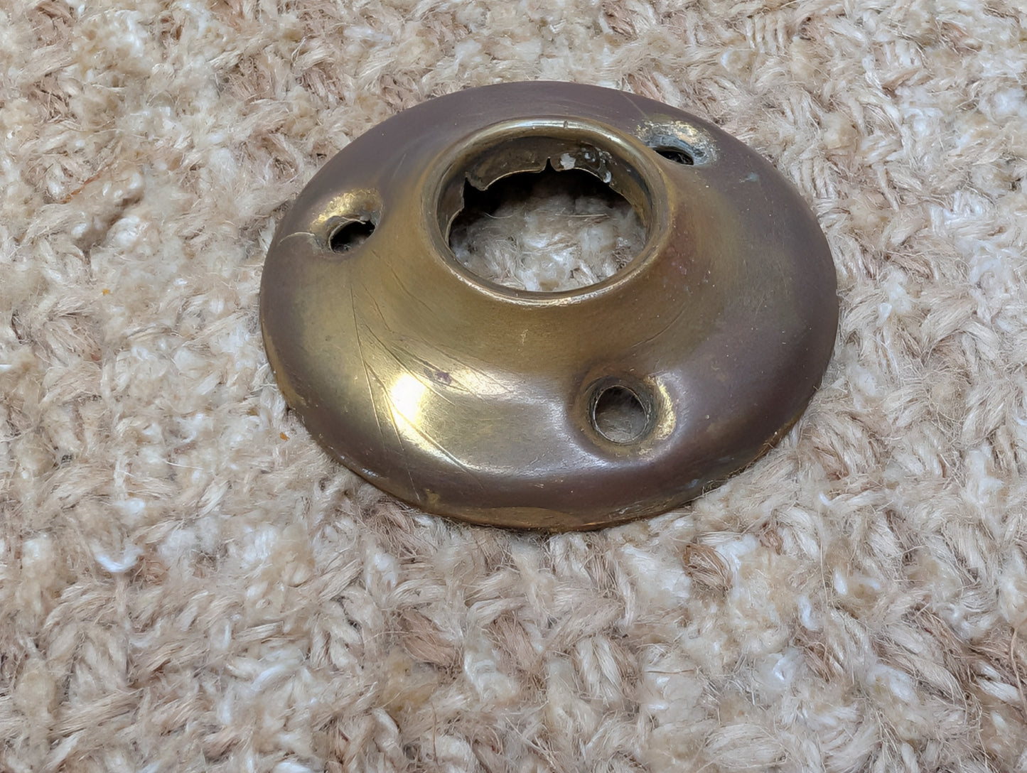 2" Antique Stamped Brass Rosette Escutcheon For Door Knob