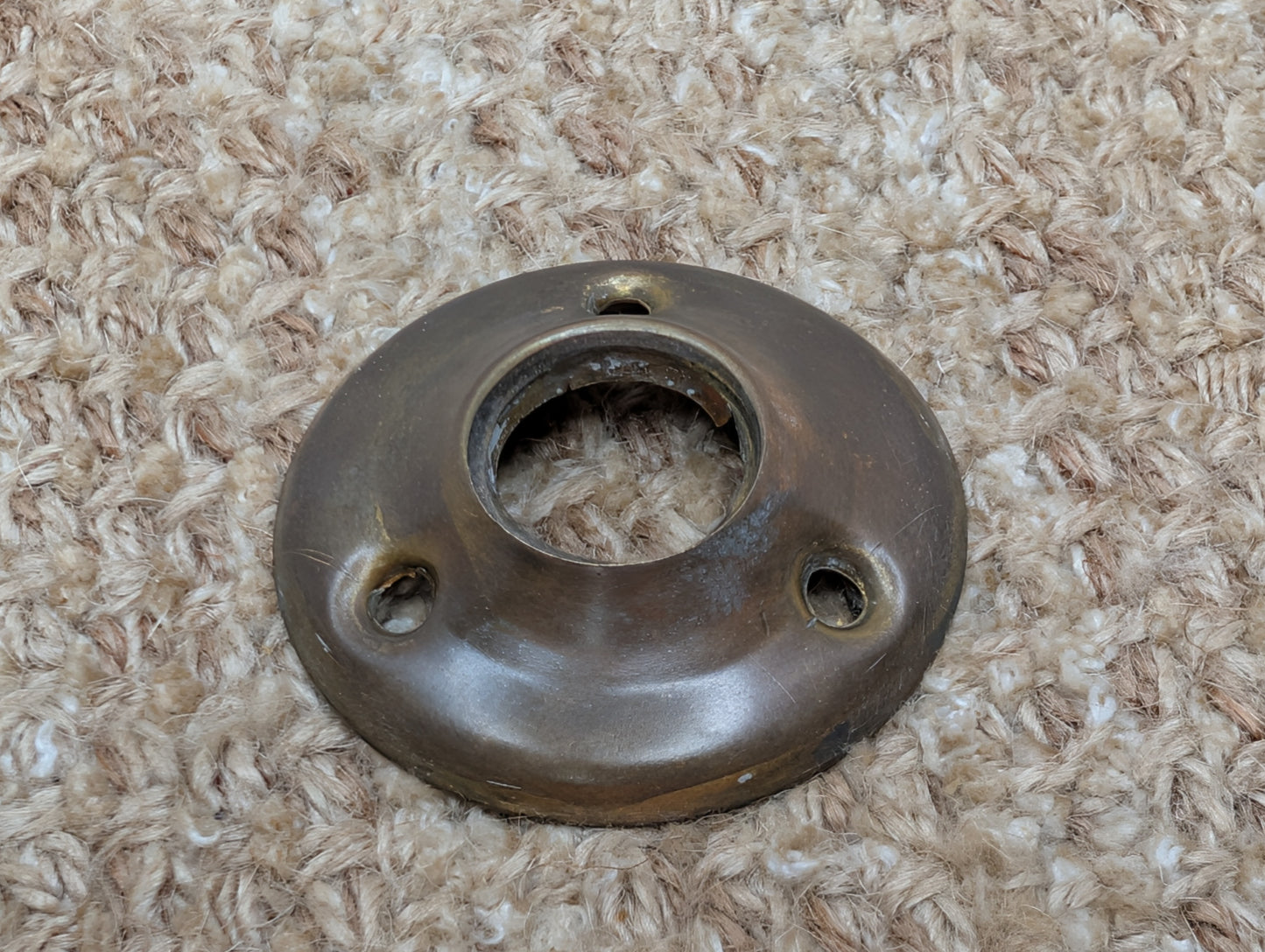 2" Antique Stamped Brass Rosette Escutcheon For Door Knob