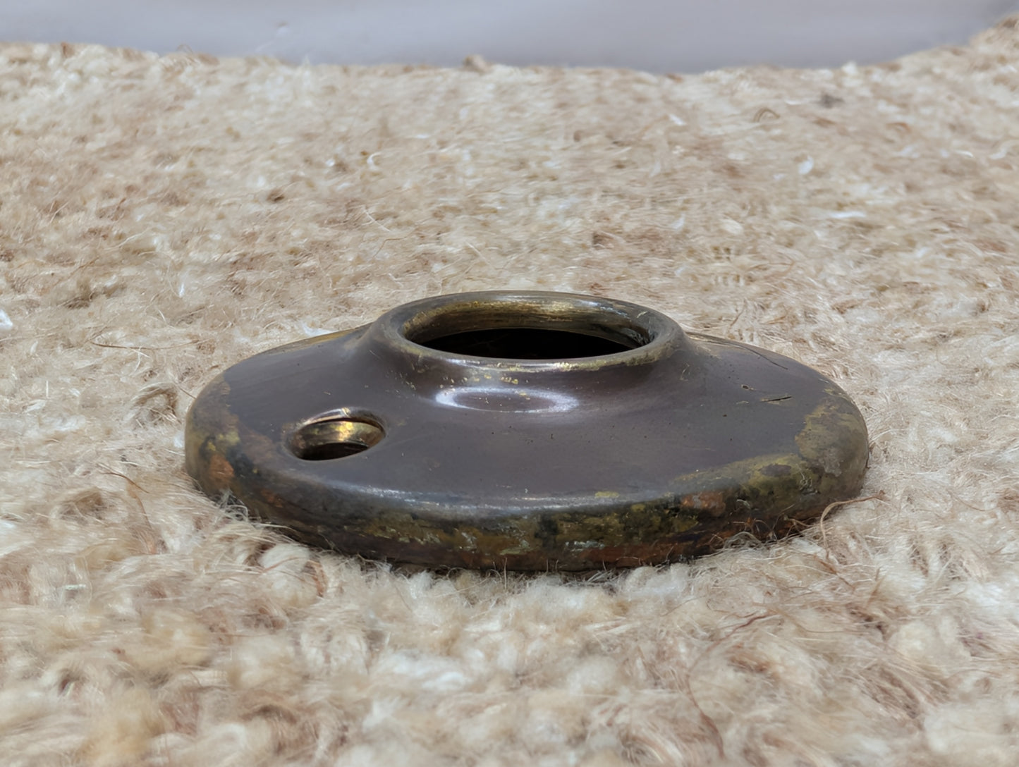 2" Antique Stamped Brass Rosette Escutcheon For Door Knob