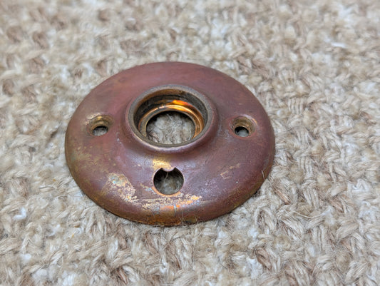 2 1/8" Antique Stamped Brass Rosette Escutcheon For Door Knob