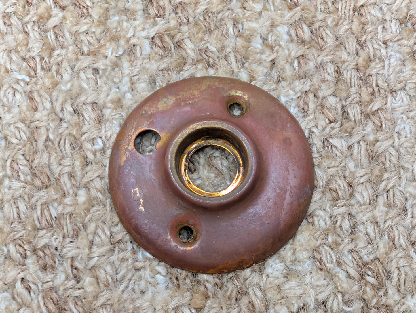 2 1/8" Antique Stamped Brass Rosette Escutcheon For Door Knob
