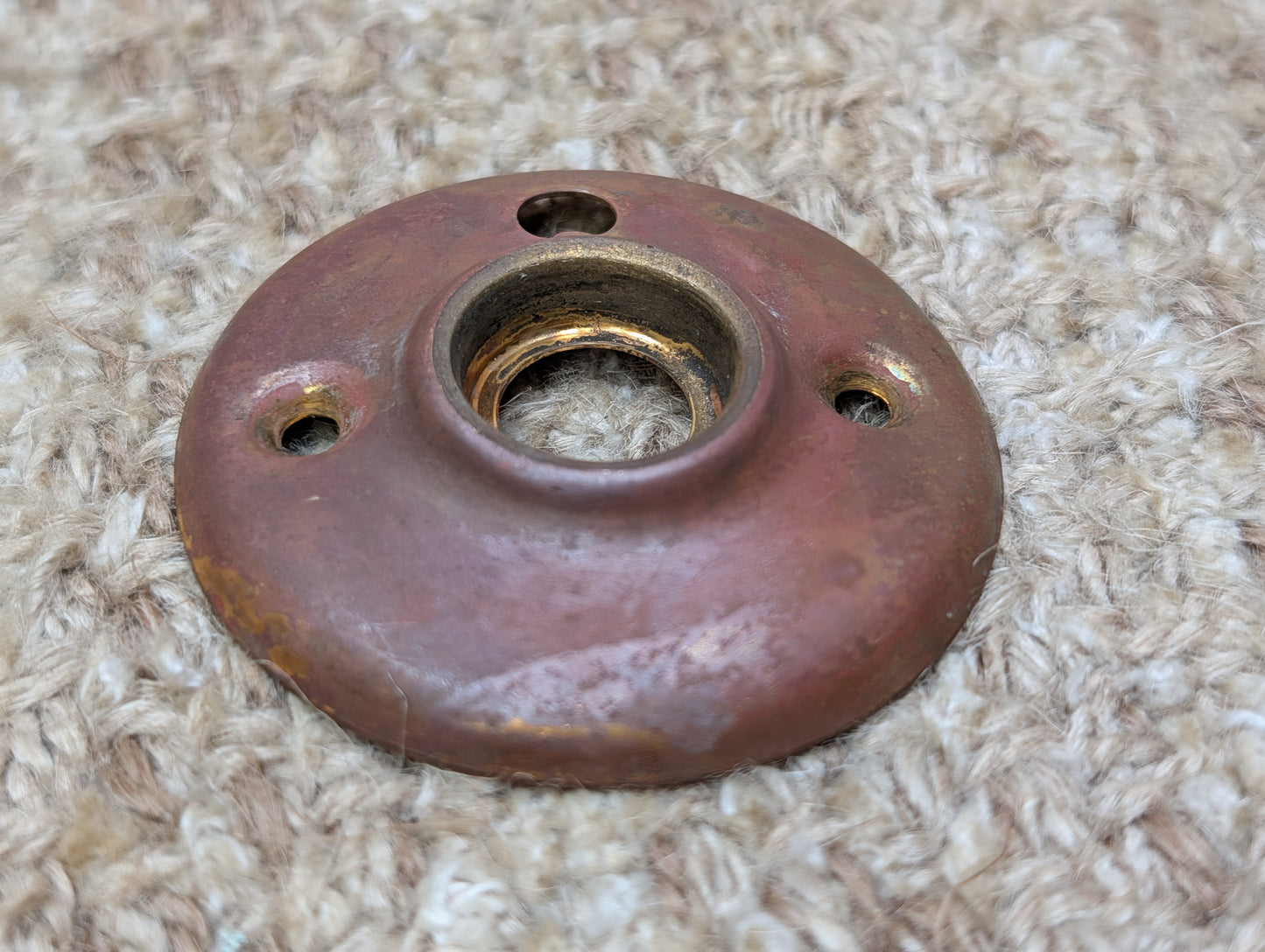 2 1/8" Antique Stamped Brass Rosette Escutcheon For Door Knob