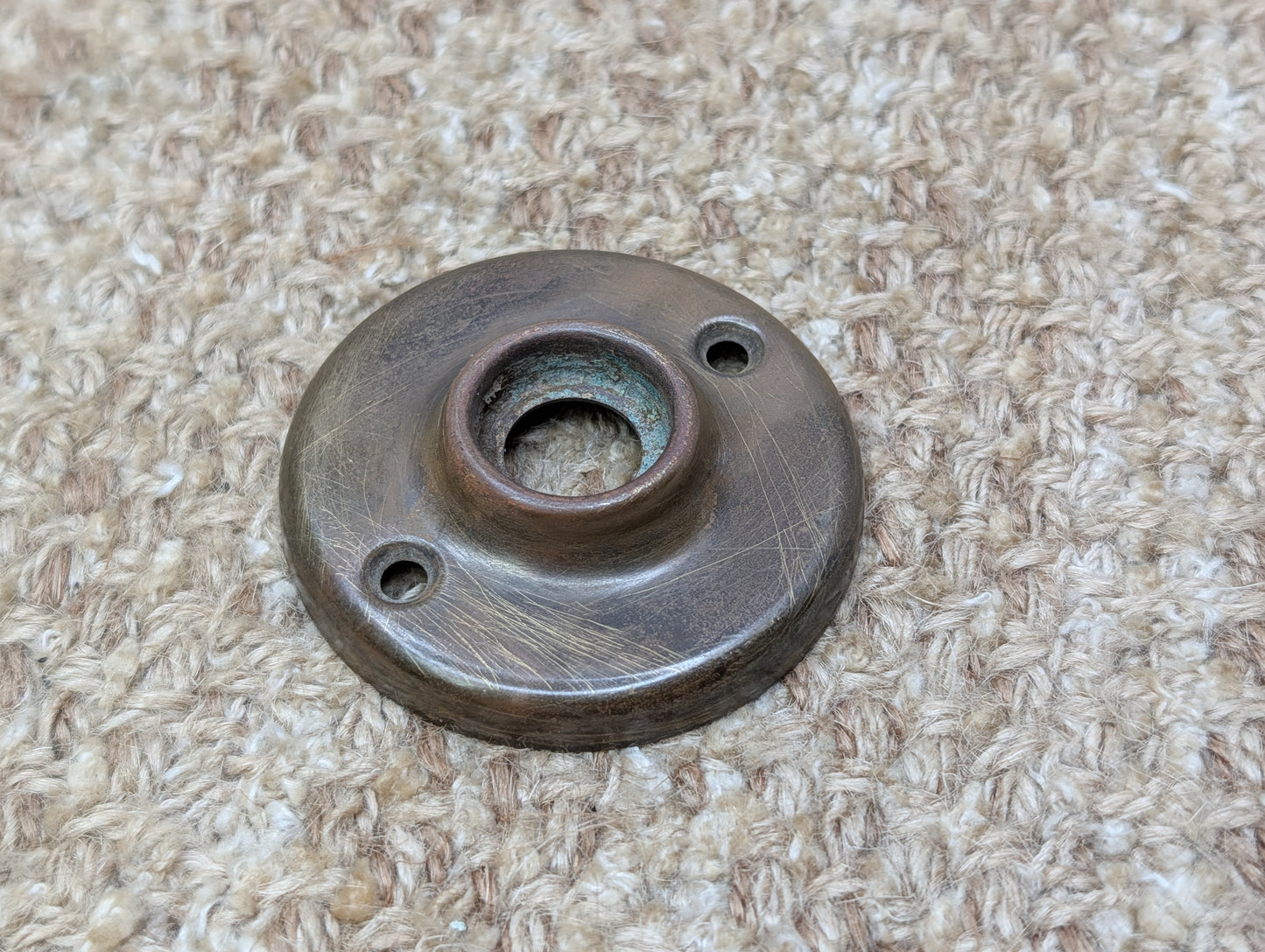 2 1/4" Antique Stamped Brass Rosette Escutcheon For Door Knob