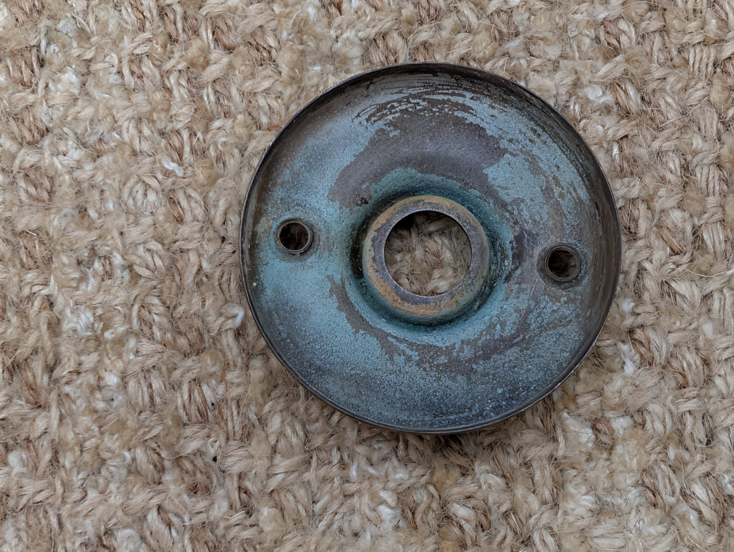 2 1/4" Antique Stamped Brass Rosette Escutcheon For Door Knob