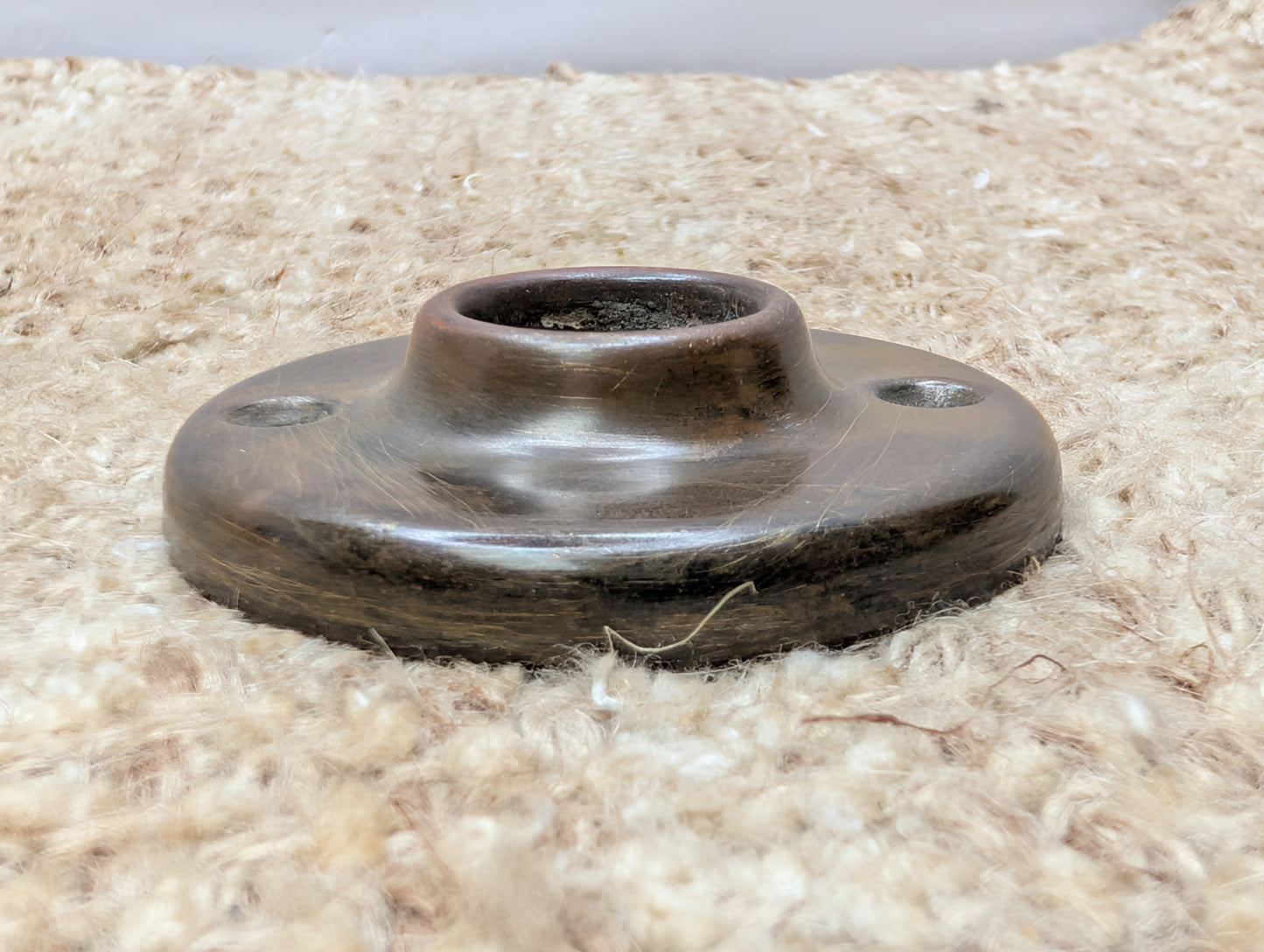 2 1/4" Antique Stamped Brass Rosette Escutcheon For Door Knob
