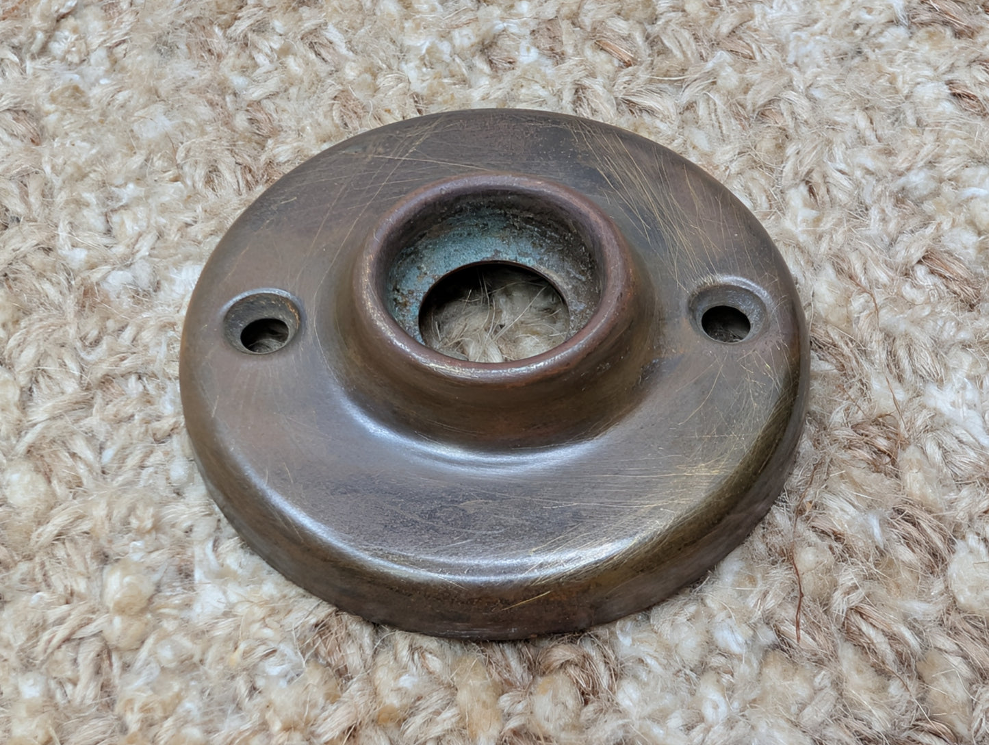2 1/4" Antique Stamped Brass Rosette Escutcheon For Door Knob