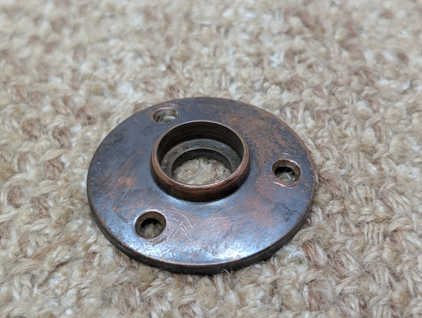 2" Antique Cast Brass Rosette Escutcheon For Door Knob