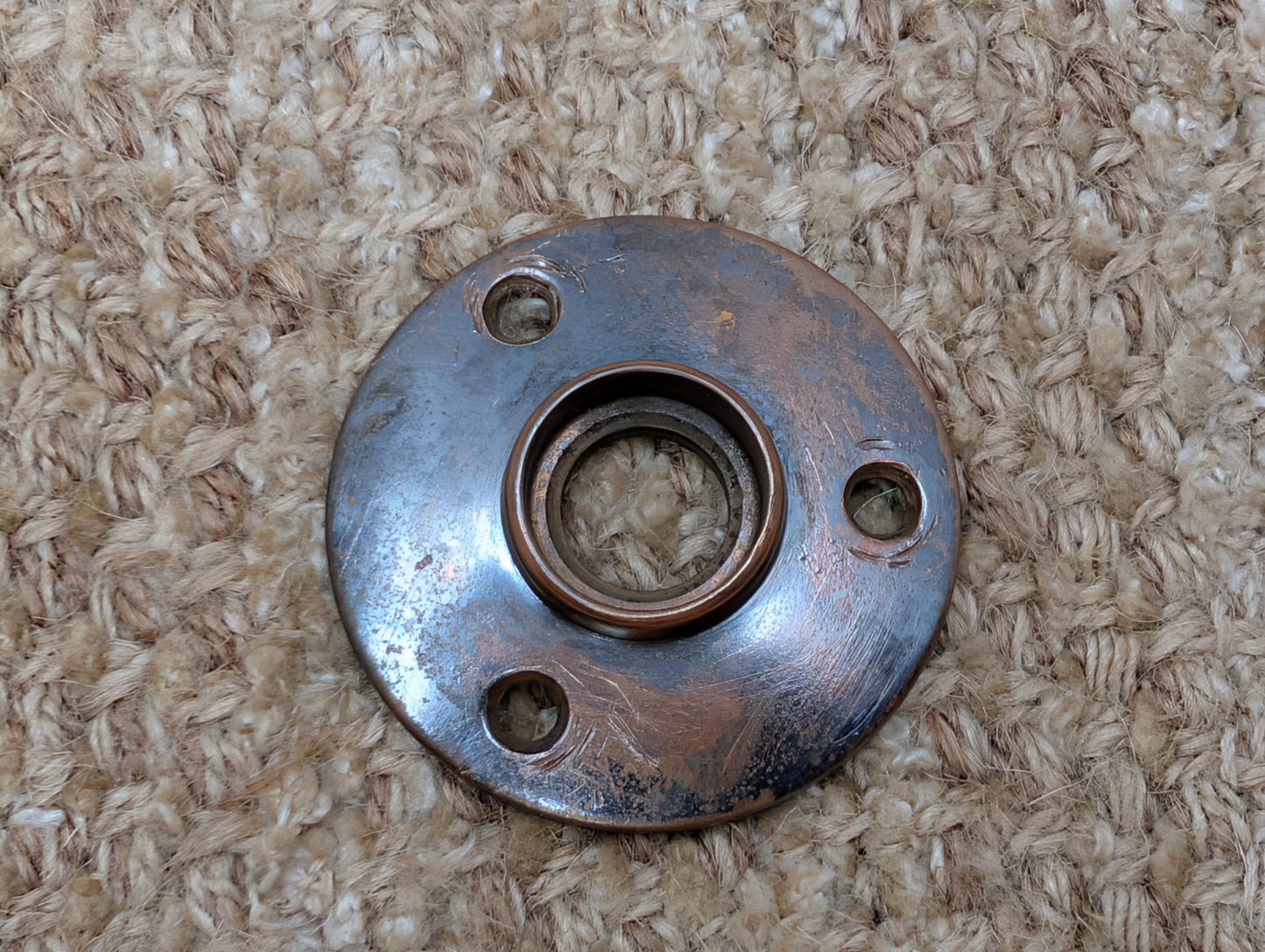 2" Antique Cast Brass Rosette Escutcheon For Door Knob