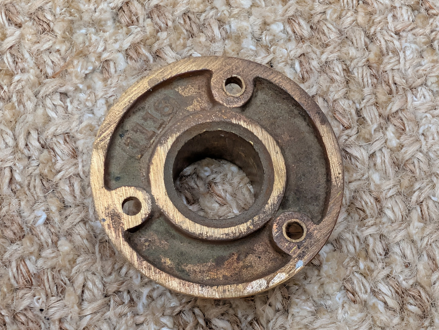 2" Antique Cast Brass Rosette Escutcheon For Door Knob #1118