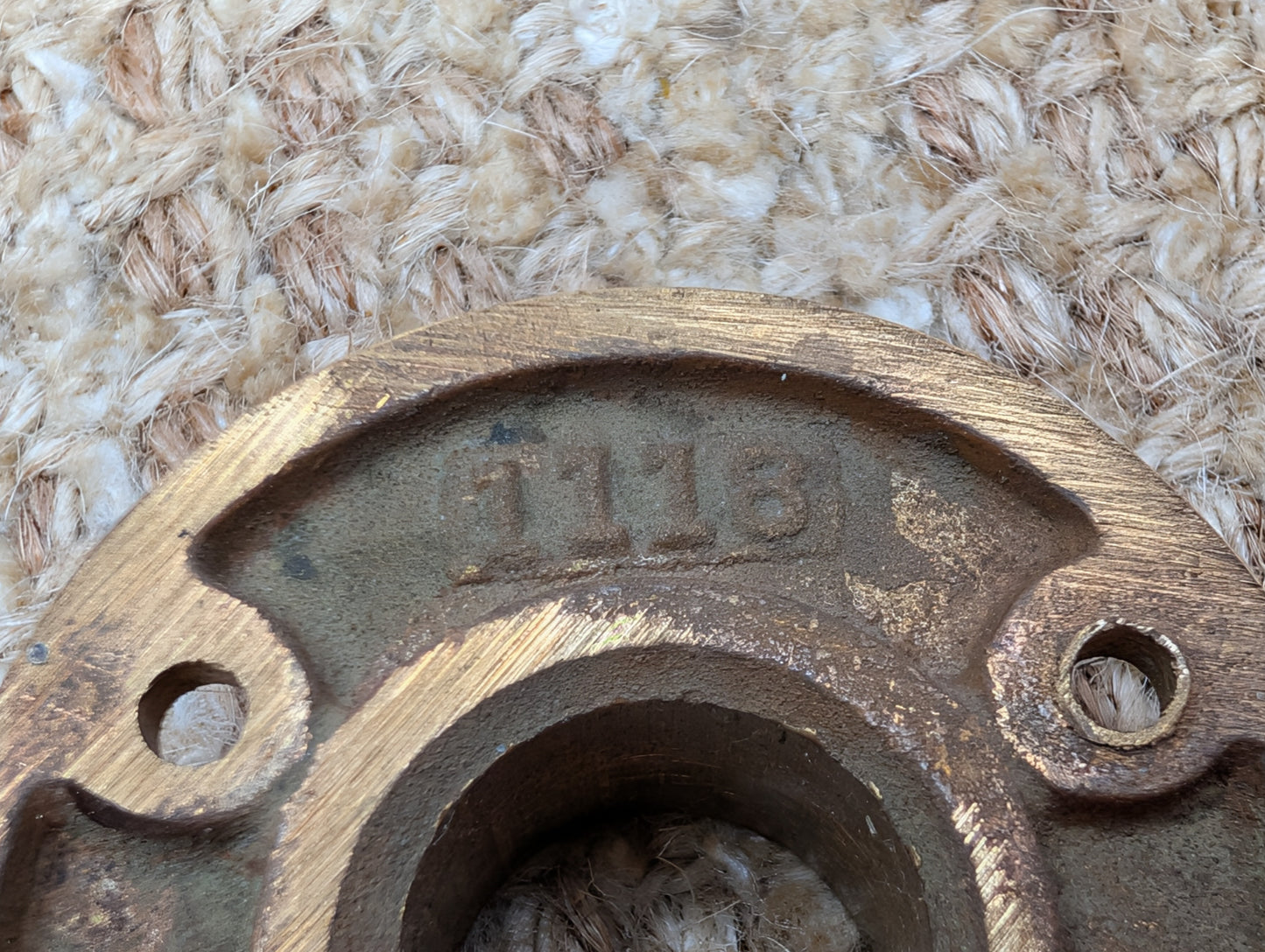 2" Antique Cast Brass Rosette Escutcheon For Door Knob #1118