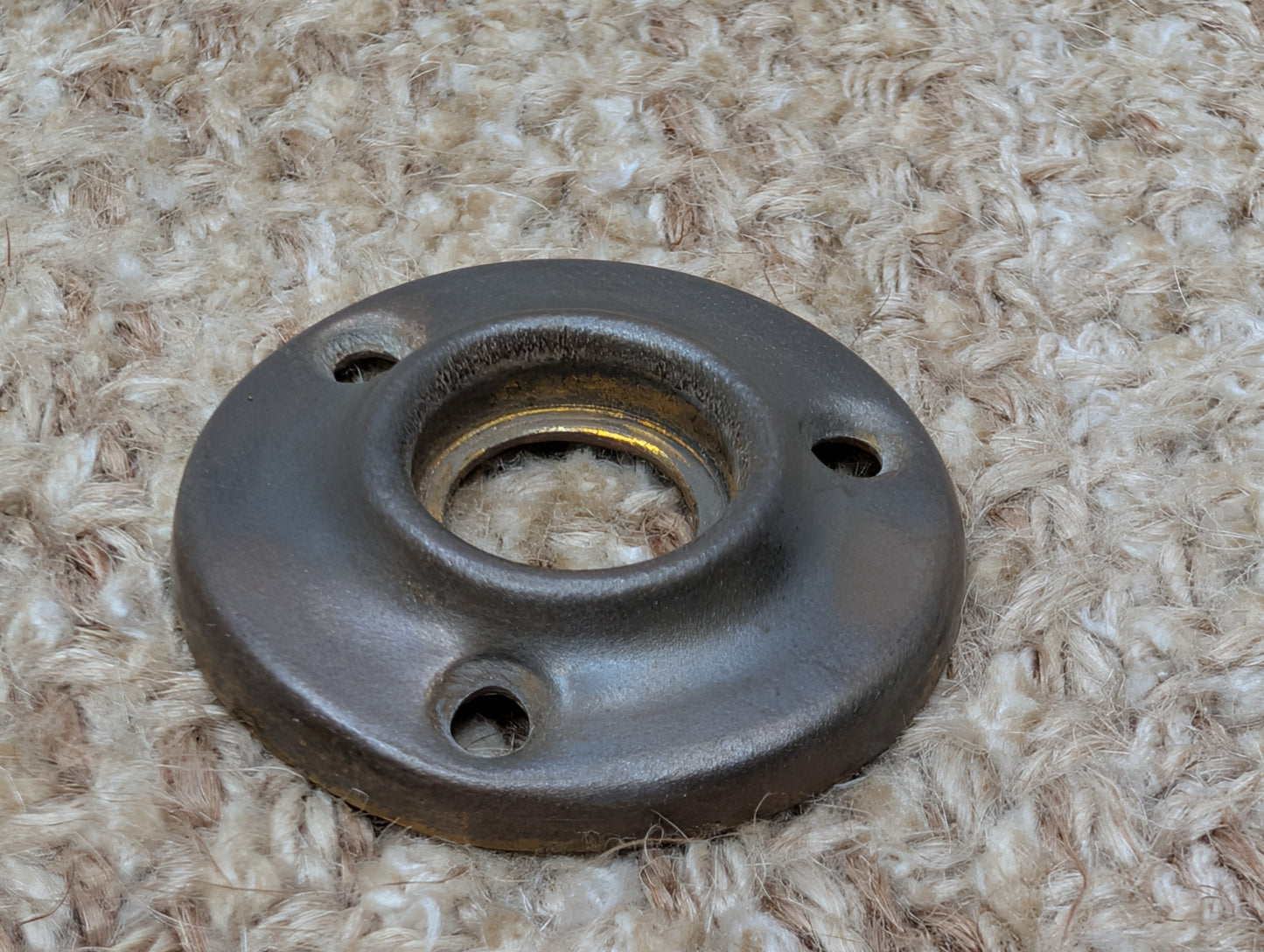 1  11/16" Antique Stamped Brass Rosette Escutcheon For Door Knob