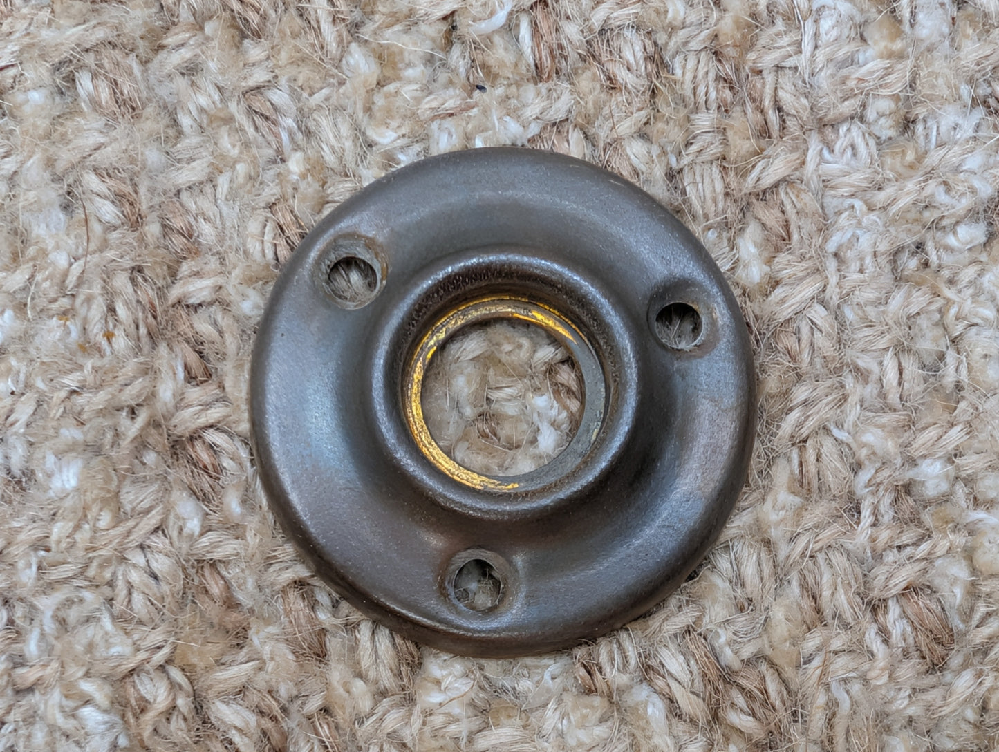 1  11/16" Antique Stamped Brass Rosette Escutcheon For Door Knob