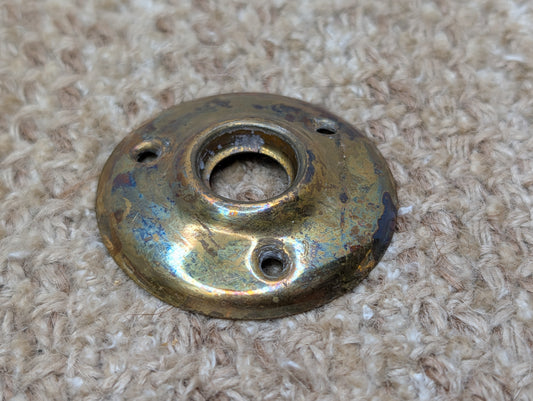 2" Antique Stamped Brass Rosette Escutcheon For Door Knob