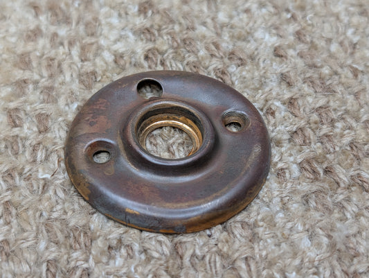 2 1/8" Antique Stamped Brass Rosette Escutcheon For Door Knob
