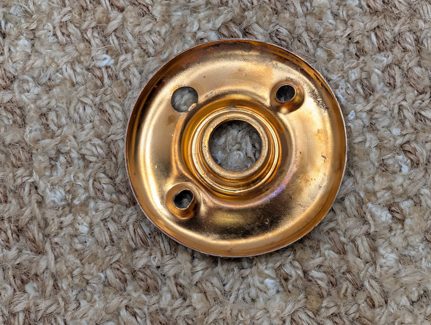 2 1/8" Antique Stamped Brass Rosette Escutcheon For Door Knob