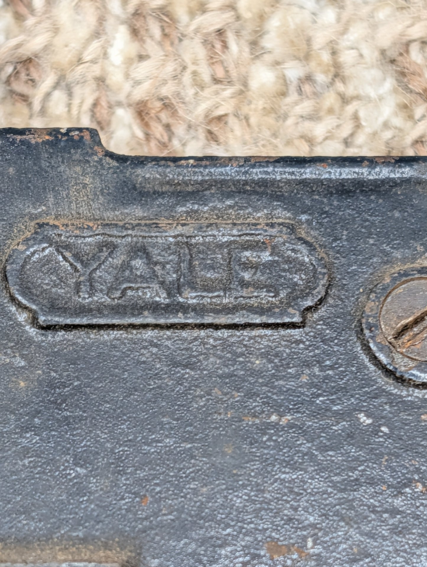 Antique Yale Exterior Mortise Lock Door Hardware #74011 With Key