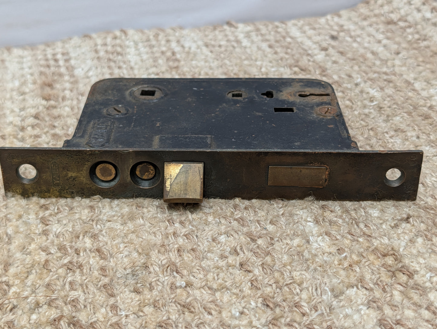 Antique Yale Exterior Mortise Lock Door Hardware #74011 With Key