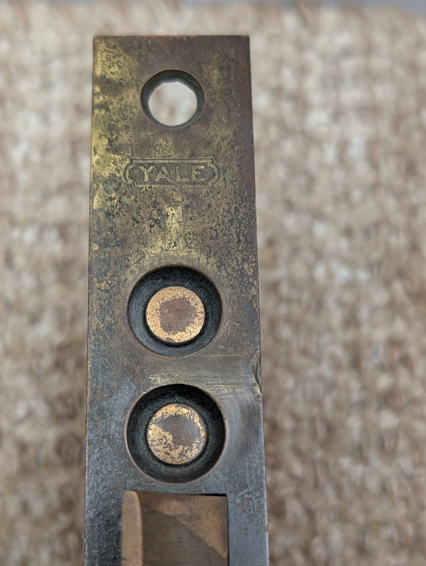 Antique Yale Exterior Mortise Lock Door Hardware #74011 With Key