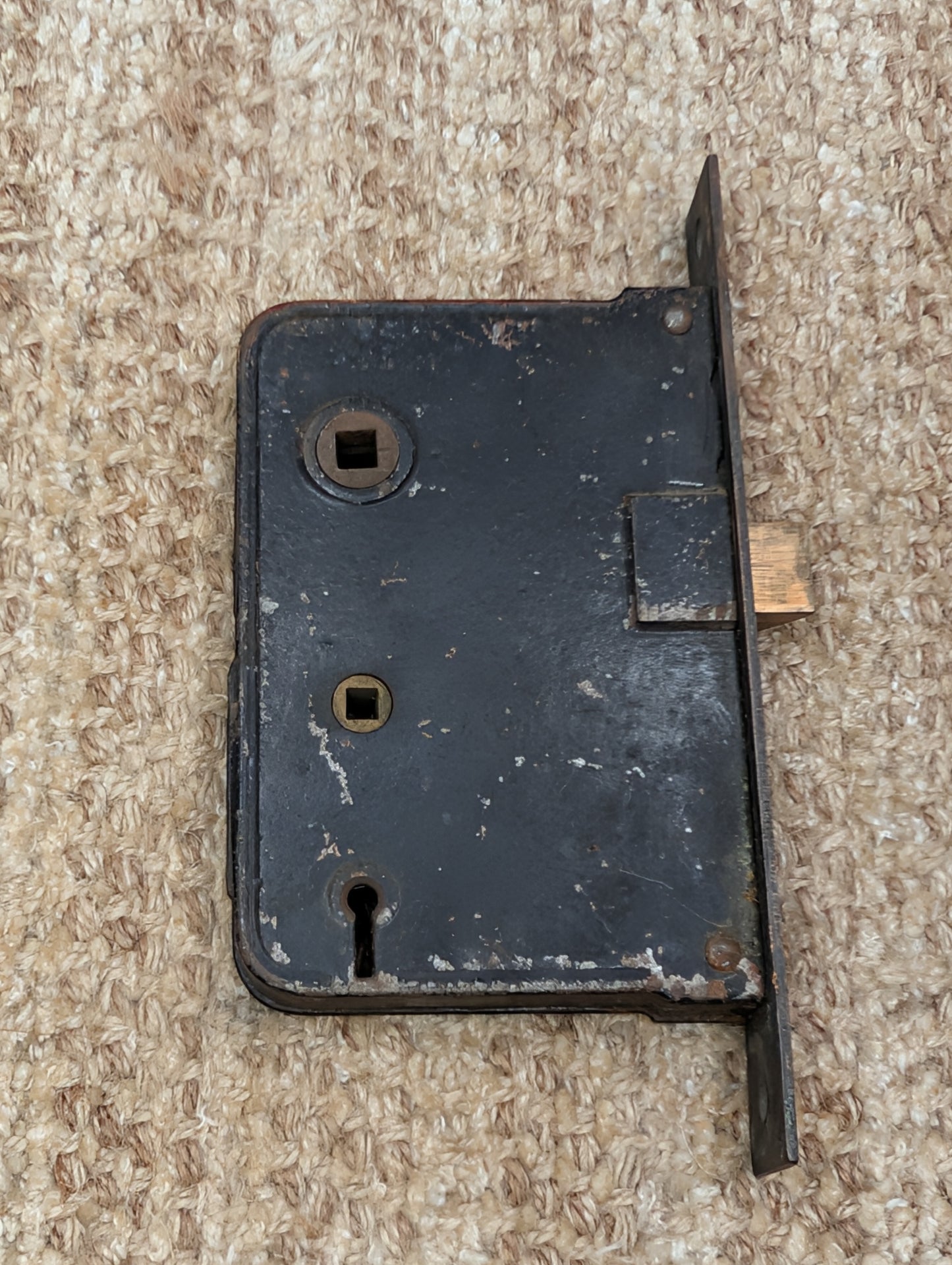 Antique Yale Exterior Mortise Lock Door Hardware #74011 With Key