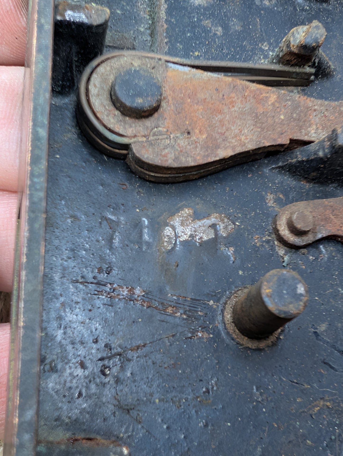 Antique Yale Exterior Mortise Lock Door Hardware #74011 With Key