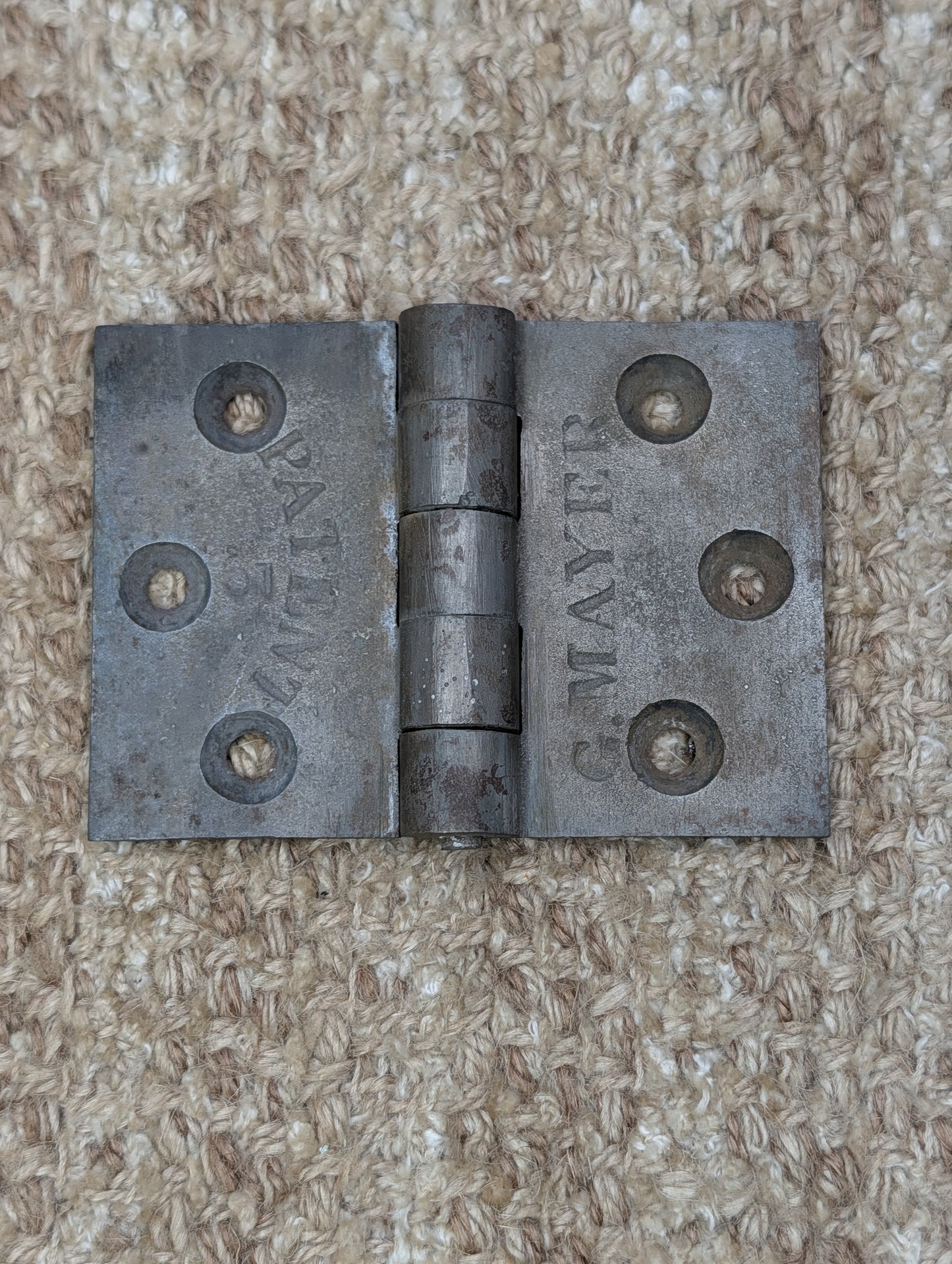 4" x 2  7/8" Antique G Mayer Cast Iron Butt Hinge Door Hardware-Single Hinge