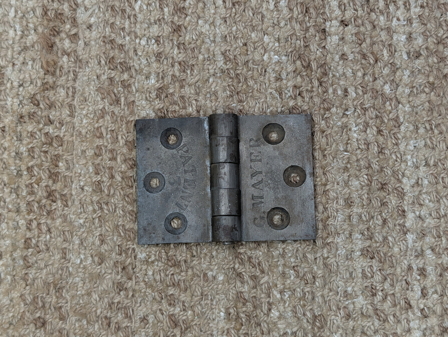 4" x 2  7/8" Antique G Mayer Cast Iron Butt Hinge Door Hardware-Single Hinge