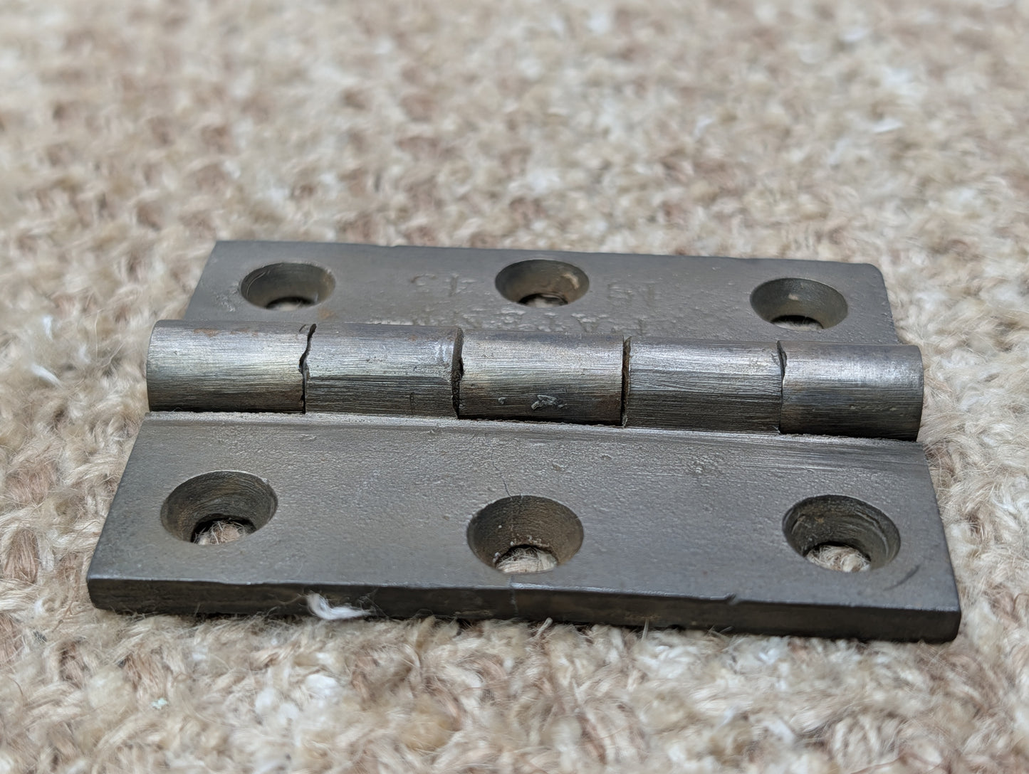 2  1/4" x 3" Antique Cast Iron Butt Hinge Door Hardware-Single Hinge-PAT 1843