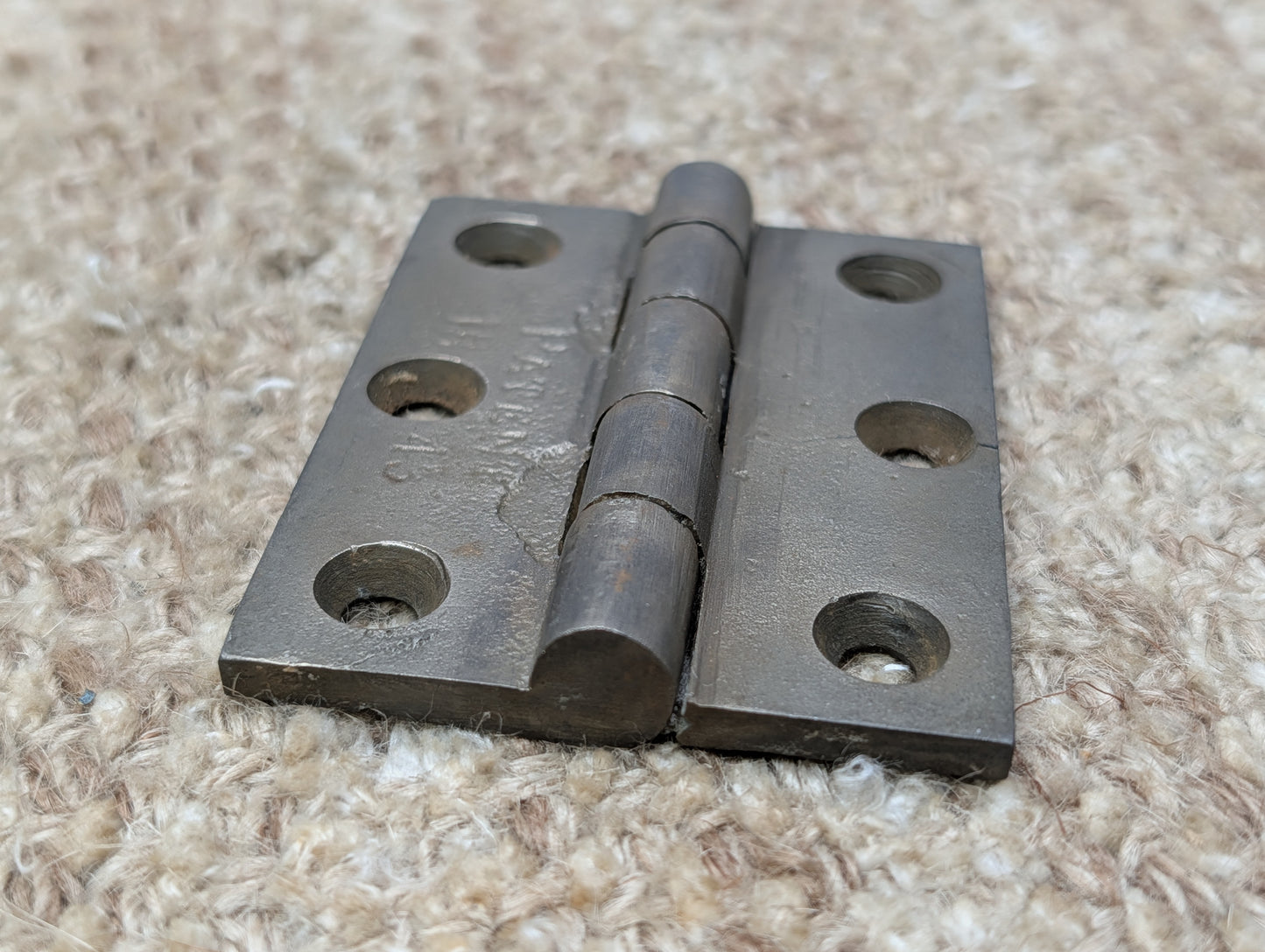 2  1/4" x 3" Antique Cast Iron Butt Hinge Door Hardware-Single Hinge-PAT 1843