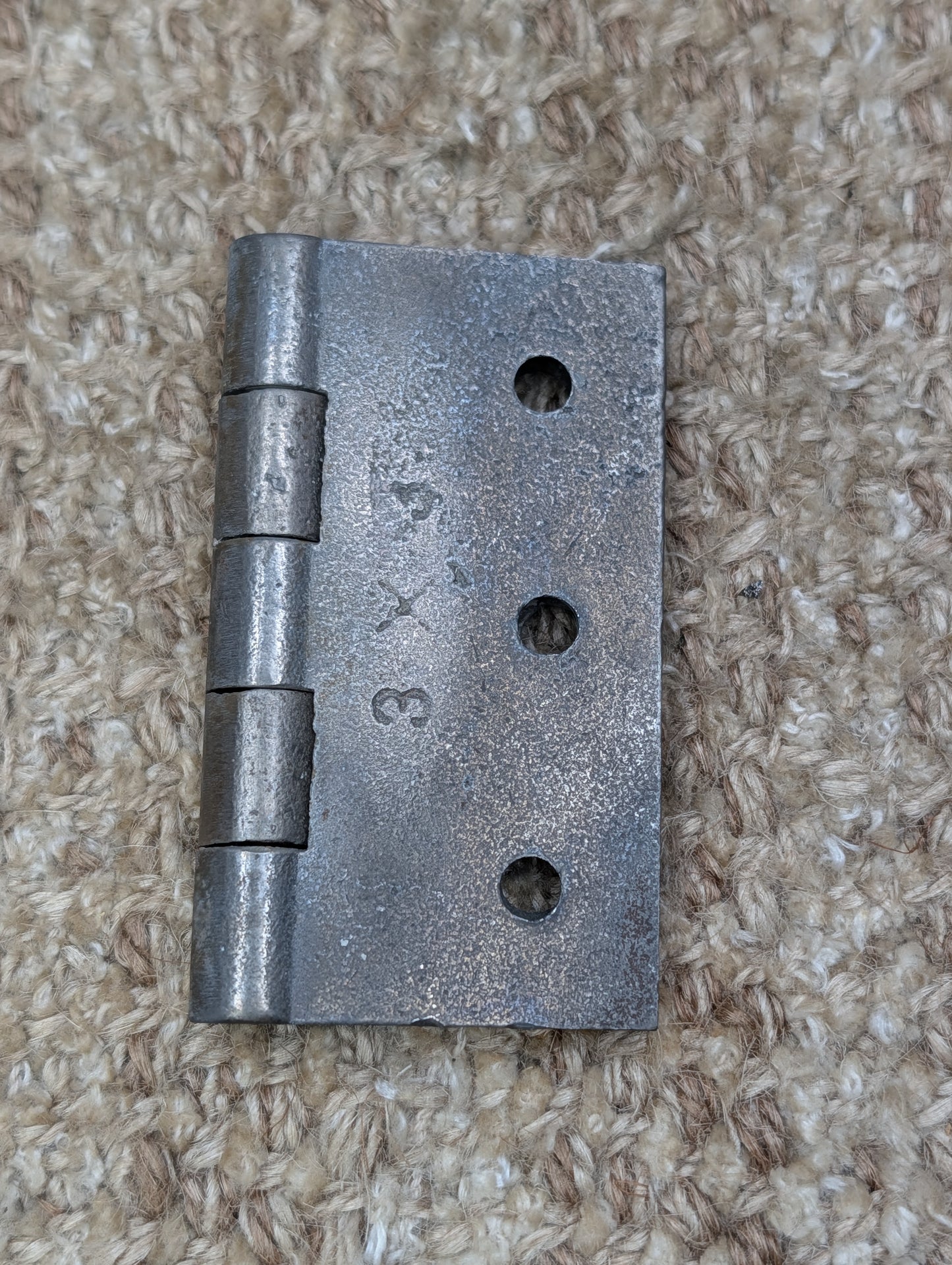 3" x 3" Antique Cast Iron Butt Hinge Door Hardware-Single Hinge