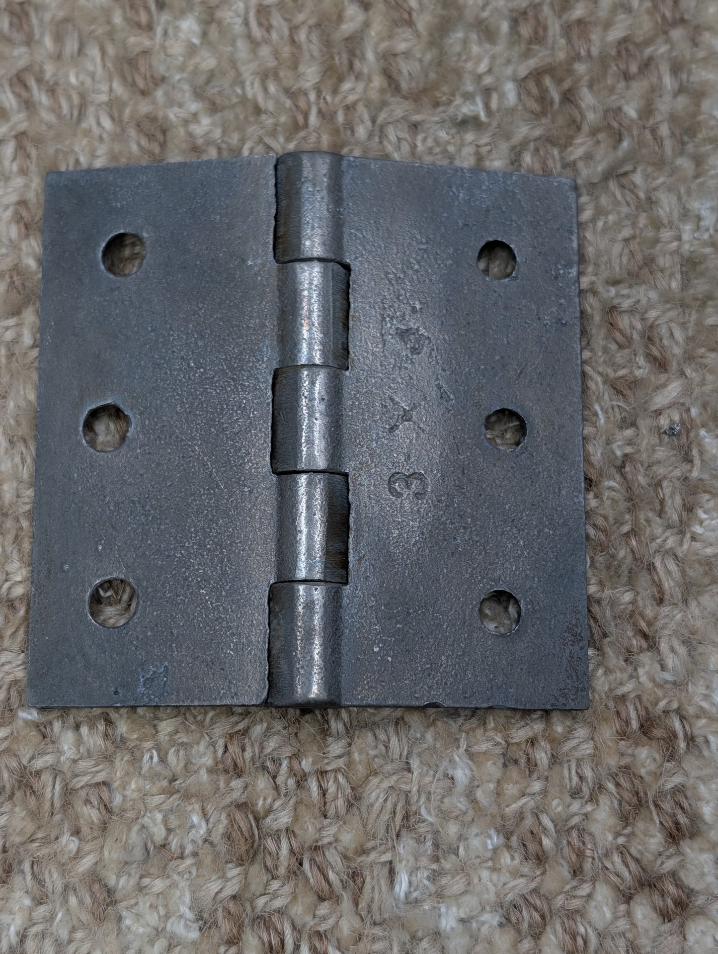 3" x 3" Antique Cast Iron Butt Hinge Door Hardware-Single Hinge