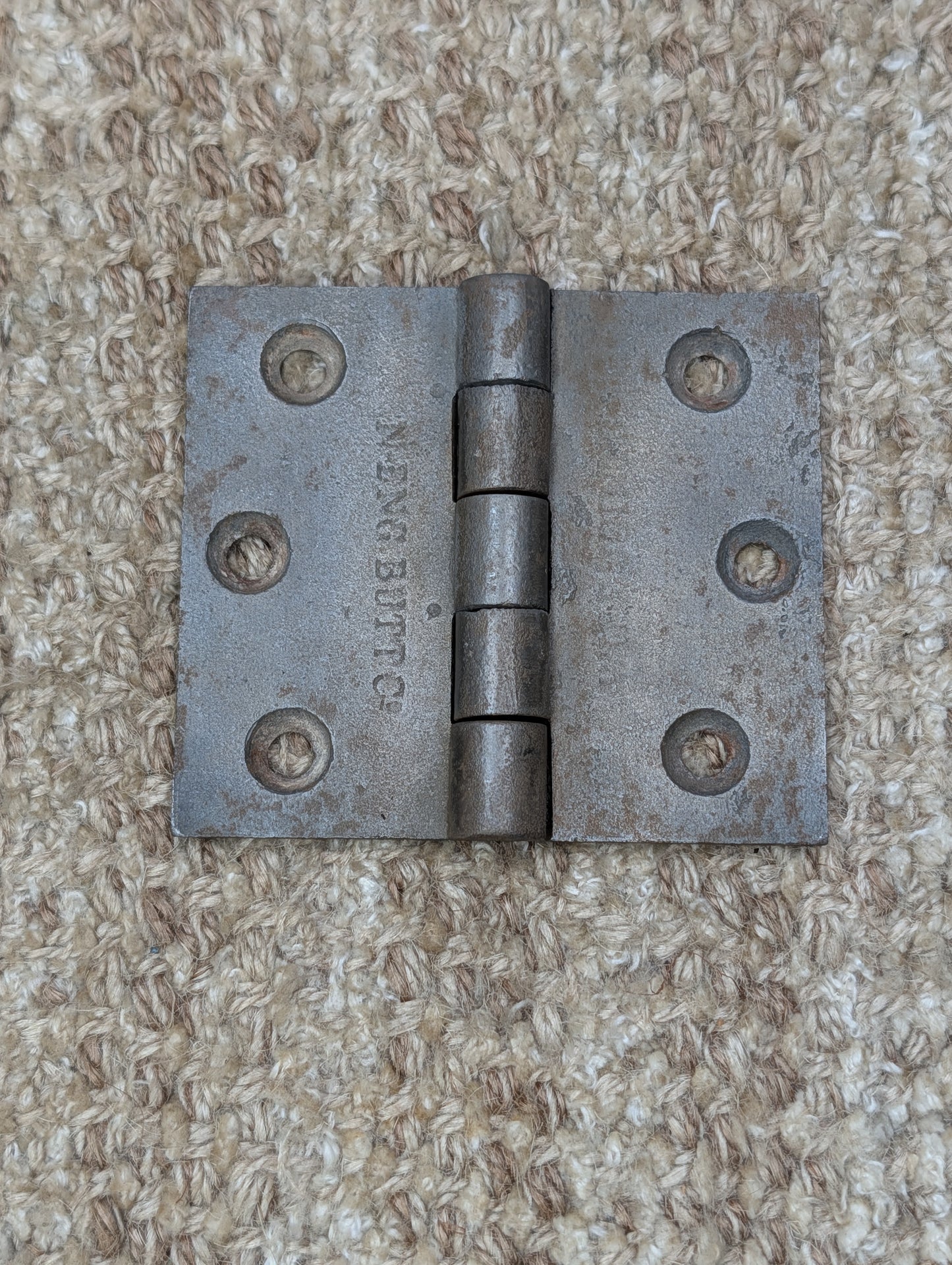 3 1/2" x 3" Antique ENG BUTT CO Cast Iron Butt Hinge Door Hardware-Single Hinge