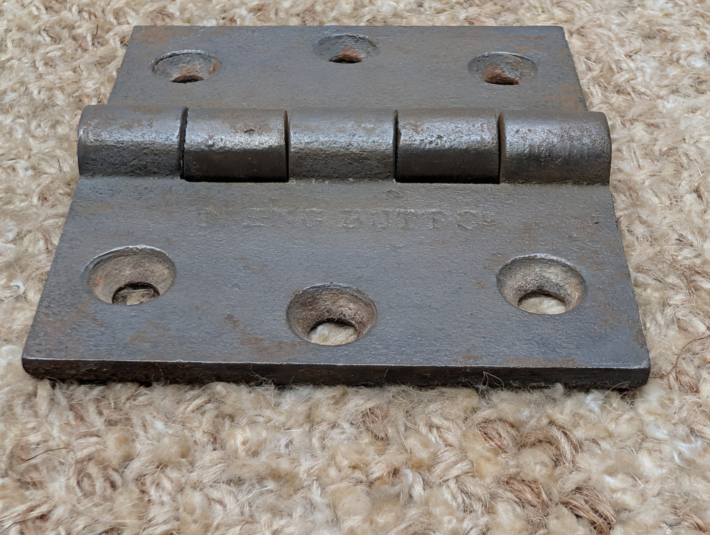3 1/2" x 3" Antique ENG BUTT CO Cast Iron Butt Hinge Door Hardware-Single Hinge