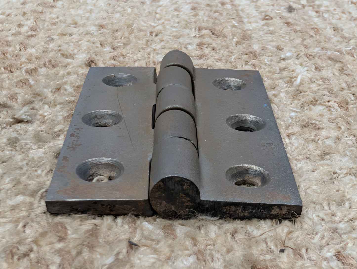 2 3/16" x 3 3/16" Antique Cast Iron Butt Hinge Door Hardware-Single Hinge