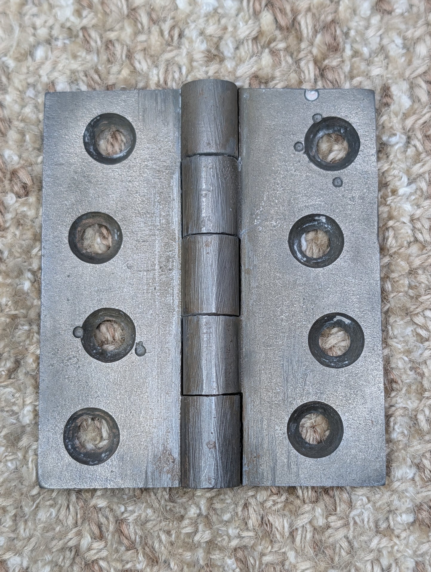 2 7/8" x 3 7/16" Antique Cast Iron Butt Hinge Door Hardware-Single Hinge