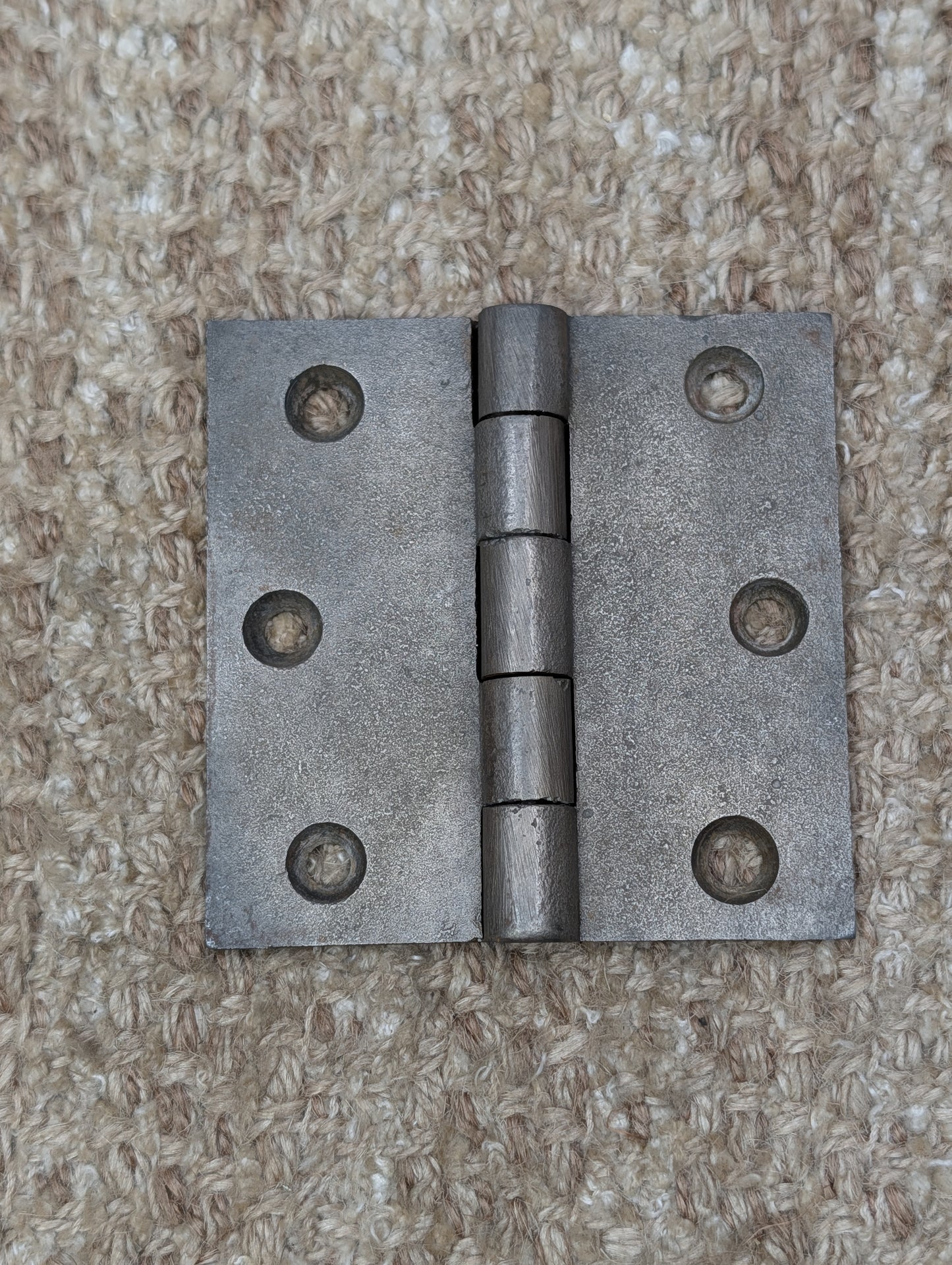 3 1/2" x 3 7/16" Antique Cast Iron Butt Hinge Door Hardware-Single Hinge
