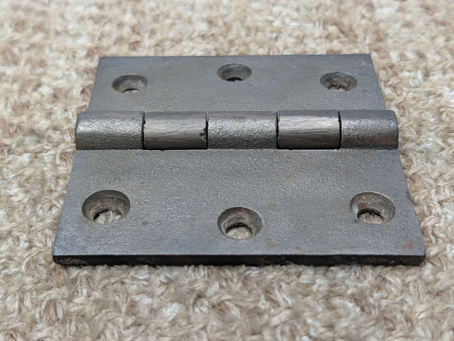 3 1/2" x 3 7/16" Antique Cast Iron Butt Hinge Door Hardware-Single Hinge