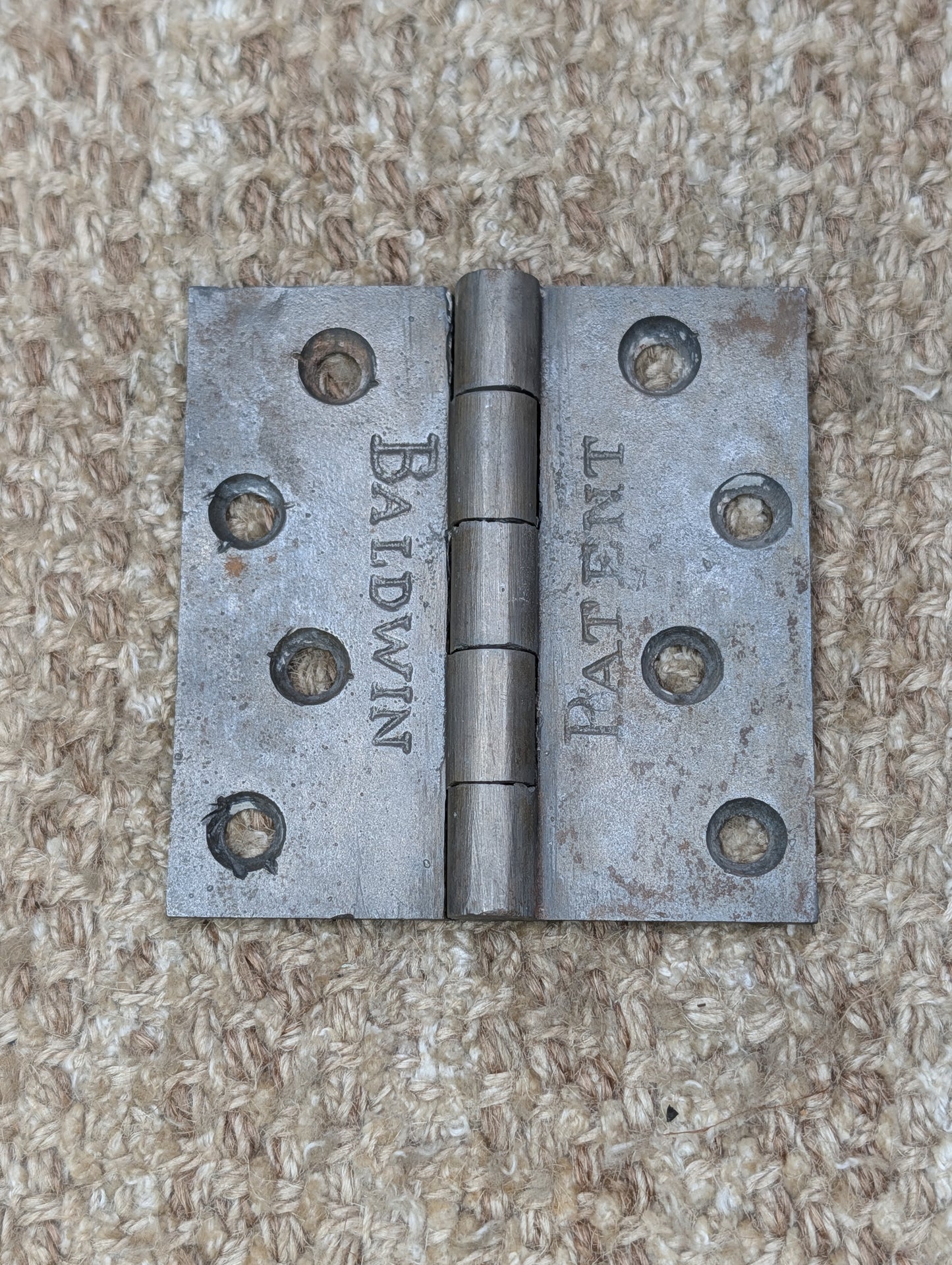 3 7/16" x 3 1/2" Antique Baldwin Cast Iron Butt Hinge Door Hardware-Single Hinge
