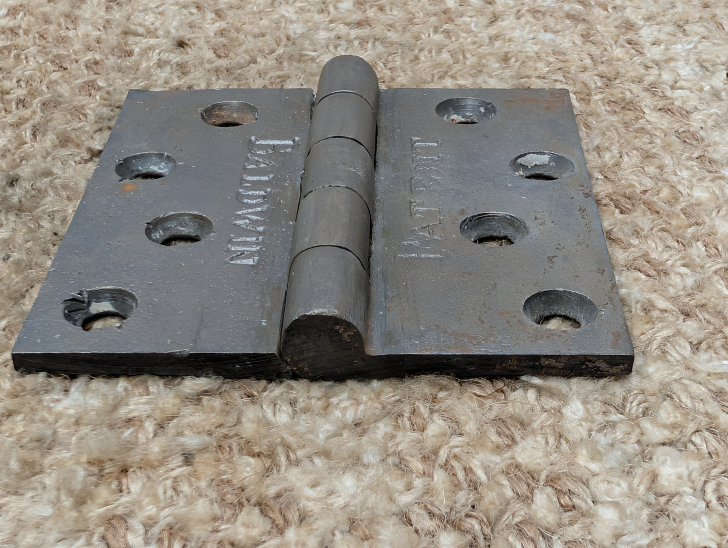 3 7/16" x 3 1/2" Antique Baldwin Cast Iron Butt Hinge Door Hardware-Single Hinge