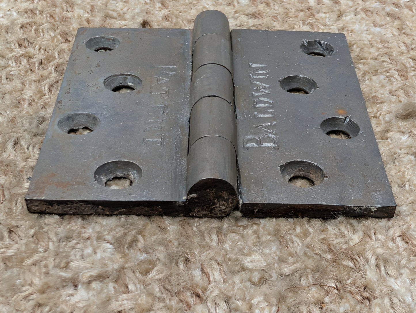 3 7/16" x 3 1/2" Antique Baldwin Cast Iron Butt Hinge Door Hardware-Single Hinge