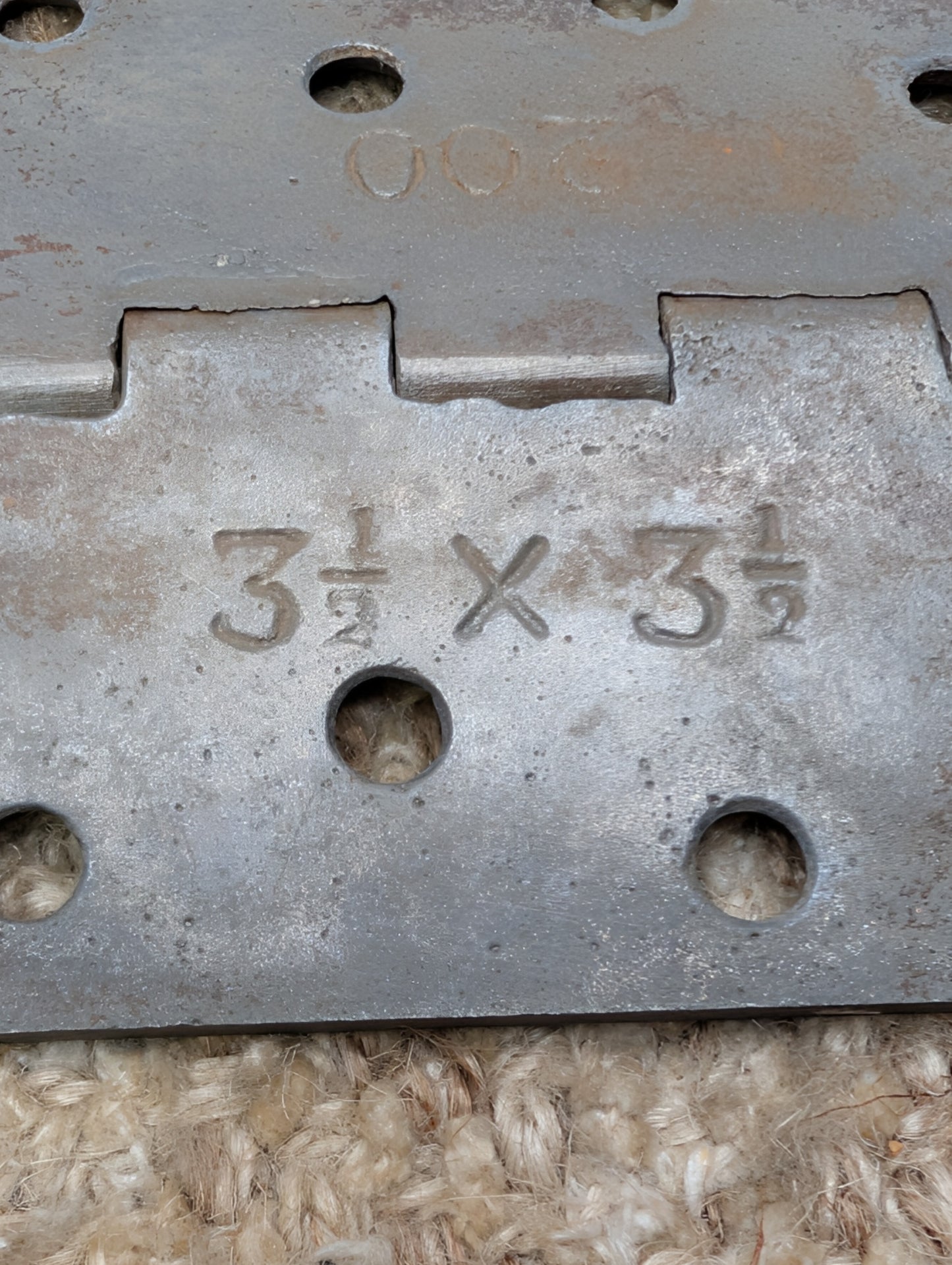 3 7/16" x 3 1/2" Antique Baldwin Cast Iron Butt Hinge Door Hardware-Single Hinge