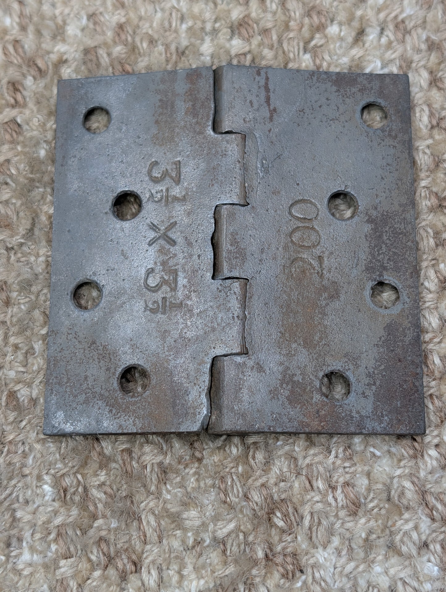 3 7/16" x 3 1/2" Antique Baldwin Cast Iron Butt Hinge Door Hardware-Single Hinge
